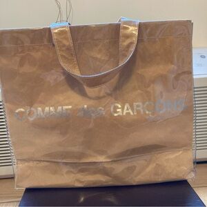 Comme des Garçons Tan Paper Tote Bag NWT